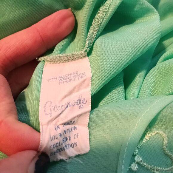 Vintage JCPenny Gaymode Chemise Nightgown-Small-Chiffon Layer-Sheer Yoke - Picture 7 of 7